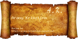 Arany Krisztina névjegykártya